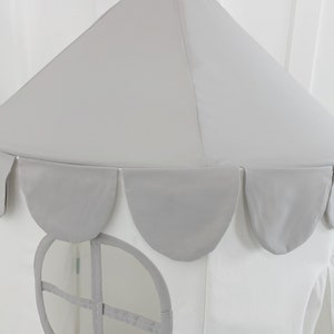 Tower Tent Gray and White Soft Cotton Canvas with Storage Bags image 8