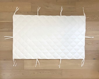 Playhouse Mat | Quilted White Canvas | Non-Slip Back | Ties to Playhouse Poles