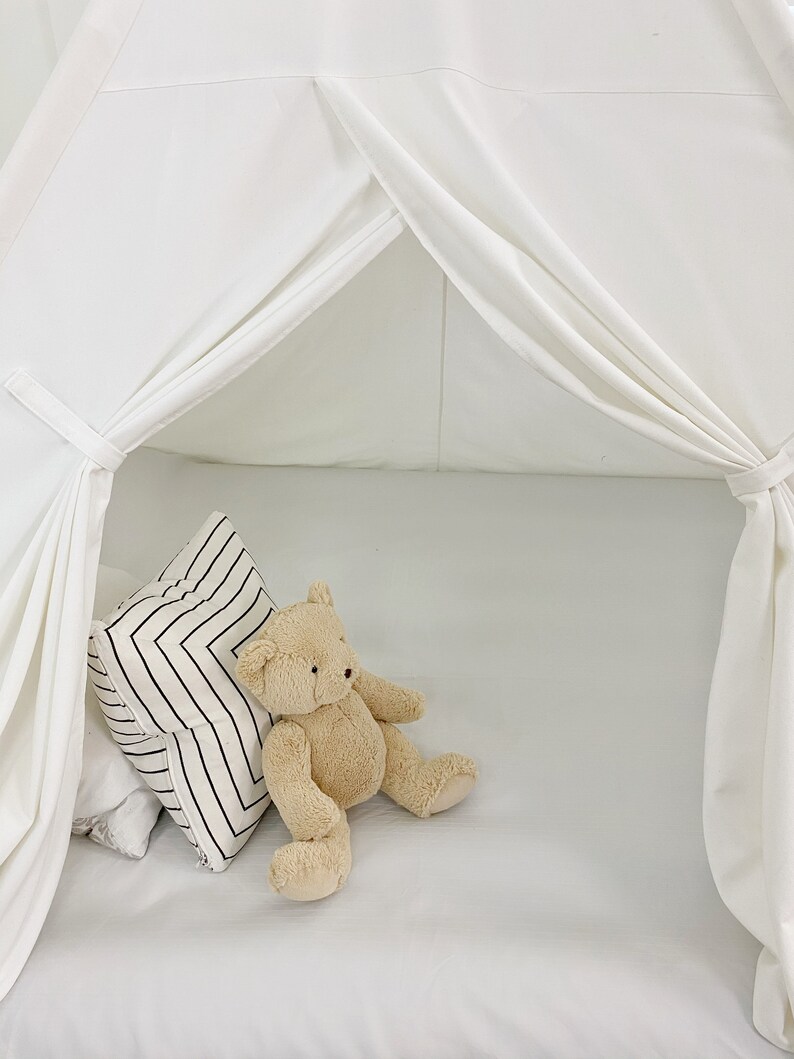 Play Tent Mattress Canopy in White Canvas WITH Doors Etsy
