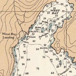 Howe Sound Chart Vintage Map of Howe Sound British Columbia | Cabin Wall Decor | Coastal ...