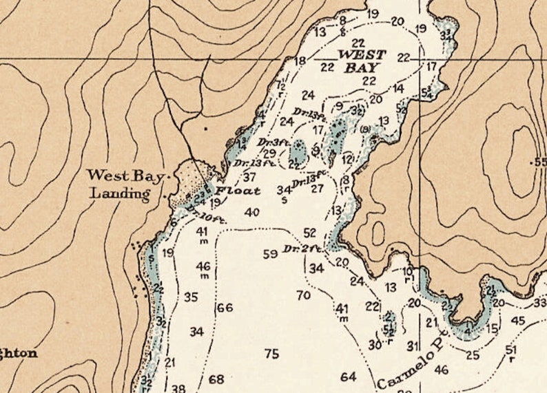 Vintage Map of Howe Sound British Columbia Cabin Wall Decor Coastal Style Digital Download image 3