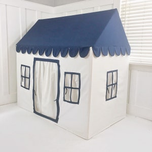 Kids Indoor Playhouse Navy Blue and White Cotton Canvas Canvas Carry Bag Exceptional Quality image 6