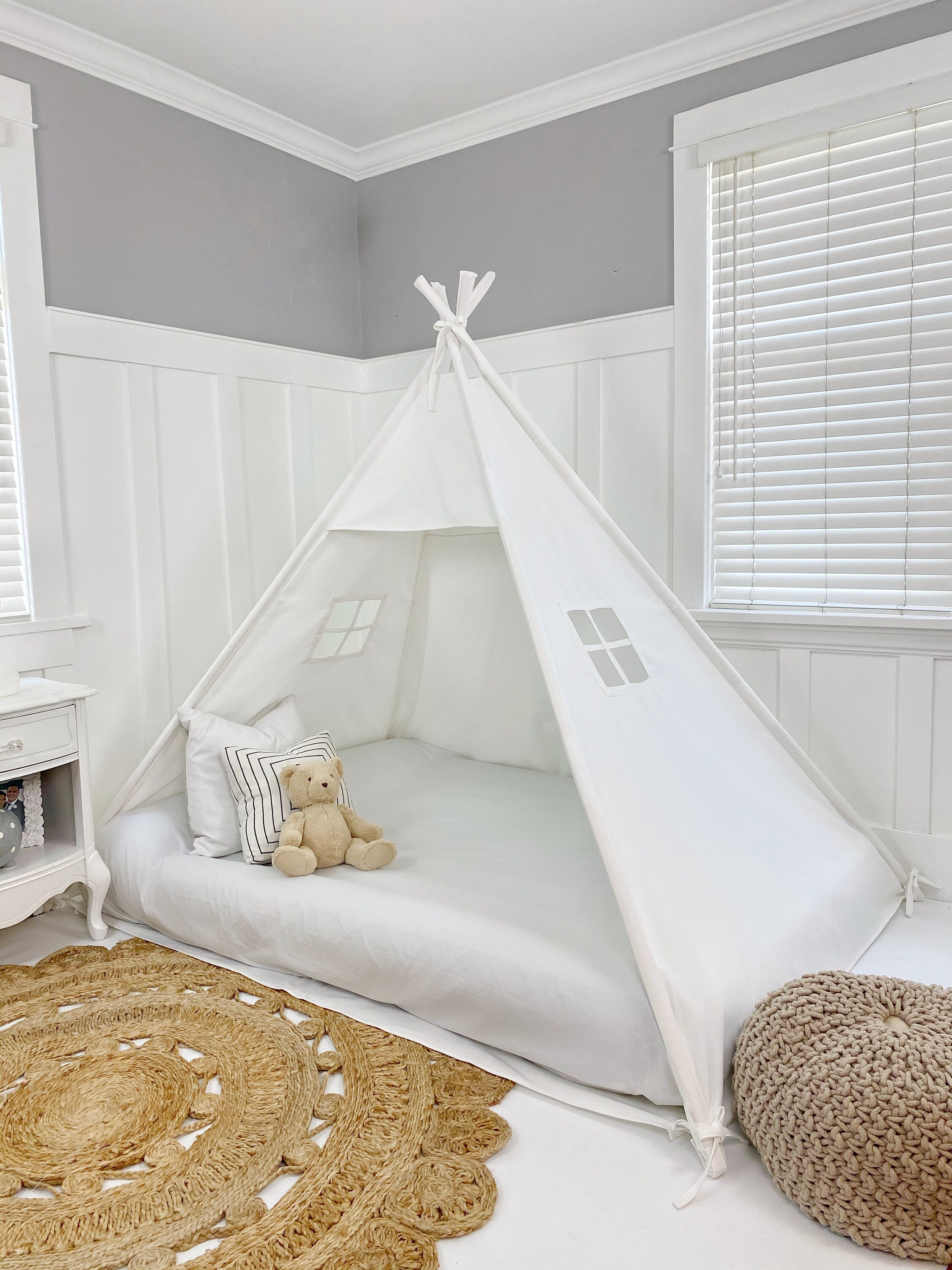 Play Tent Canopy Bed in White Canvas Double/full Etsy