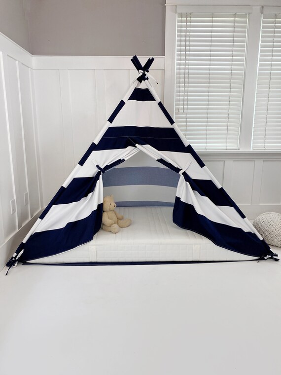 Play Tent Canopy Bed in Navy Blue and 