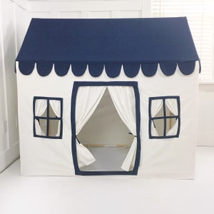 Kids Indoor Playhouse Navy Blue and White Cotton Canvas Canvas Carry Bag Exceptional Quality image 2