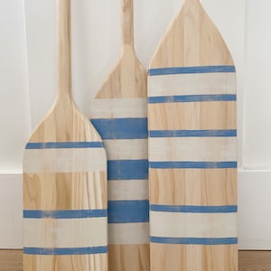 Painted Paddle | Decorative Oar | Coastal Beach House Wall Art | Vintage Inspired | Chambray Blue | Lake House Decor | Hand Painted |
