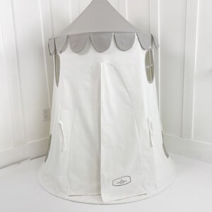 Tower Tent Gray and White Soft Cotton Canvas with Storage Bags image 9