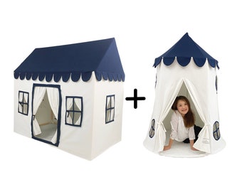 Navy Playhouse + Tower Tent Bundle