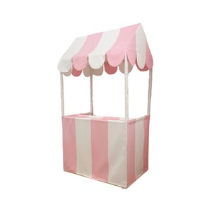 The Ice Cream Stand Play Tent | Pink & White Cotton Canvas | Comes with Canvas Carry Bag |