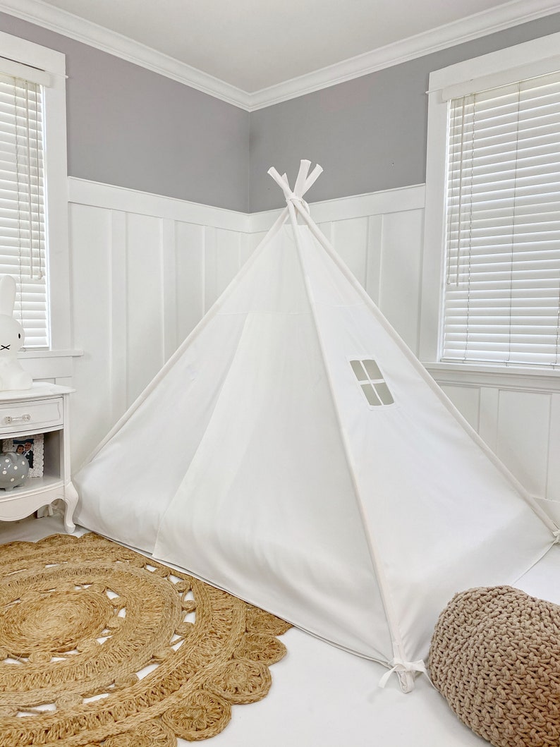 Play Tent Mattress Canopy in White Canvas WITH Doors Etsy