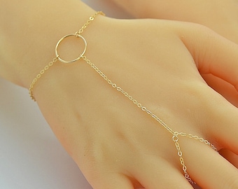 Eternity Bracelet, Gold Chain Bracelet, Karma Bracelet, Circle Bracelet, Slave Bracelet, Gold Circle Bracelet