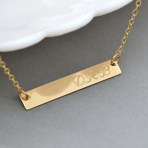 Custom Name Bar Necklace, Name Plate Necklace, Name Necklace, Personalized Bar Necklace, Custom Necklace, Name Necklace Gold