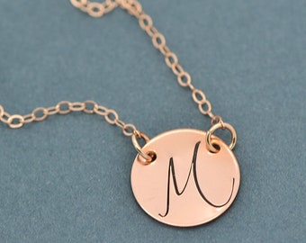 Disc Necklace / Personalized Necklace / Initial Necklace / Silver, Gold, Rose Gold Disc Necklace / Minimal Necklace /Personalized Disc