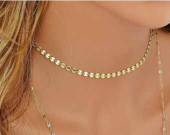 Gold Choker Necklace, Choker Necklace Chain, Chain Choker, Dainty Choker Necklace, Boho Choker, Layering Necklace, Chain Necklace Silver