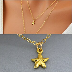 Starfish Necklace / Tiny Starfish Necklace / Mimimalist Necklace /Gold,Rose Gold, Sterling Silver Starfish Necklace / Beach Jewelry image 5