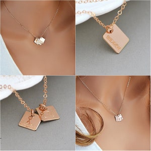 Additional Initial Charm / Additional Initial Tag / Add a sterling Silver, 14k Gold Filled or Rose Gold Filled Initial Pendant Square image 4