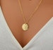 Large Disc Necklace, Monogram Necklace, Gold Necklace, Initial Disc Necklace, Rose Gold, 14k Gold Fill, Sterling Silver Name Disc Necklace 