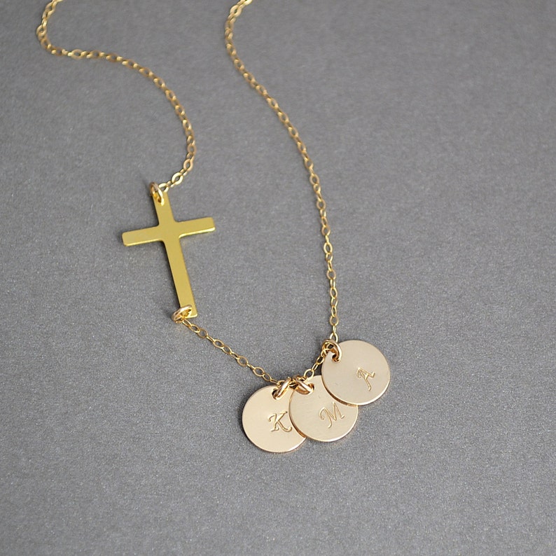 Sideways cross necklace etsy Clearance
