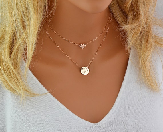 Delicate monogram necklace sale