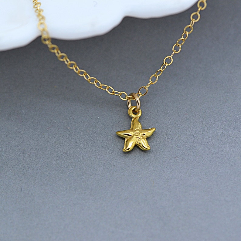 Starfish Necklace / Tiny Starfish Necklace / Mimimalist Necklace /Gold,Rose Gold, Sterling Silver Starfish Necklace / Beach Jewelry image 3