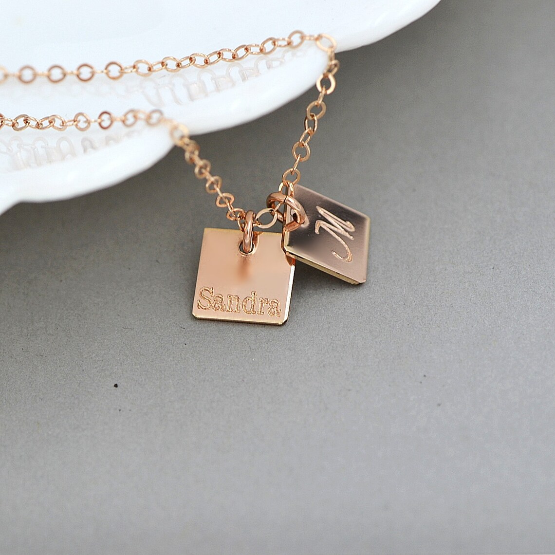 Name Necklace Gold Initial Bar Necklace Personalized name Etsy
