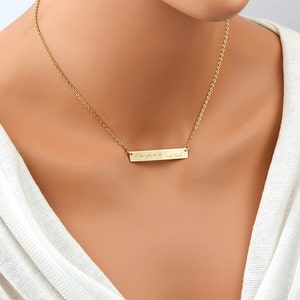Bar Necklace, Custom Bar Necklace, Personalized Necklace, Name Necklace, Gold Bar Necklace, Name Plate Necklace image 4
