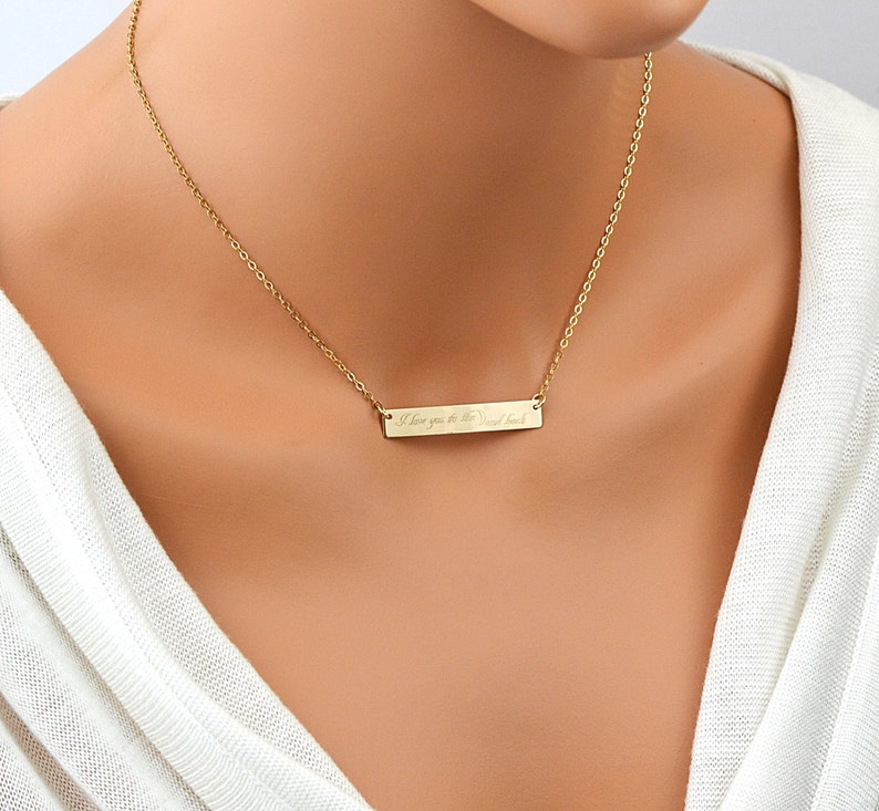 Bar Necklace, Custom Bar Necklace, Personalized Necklace, Name Necklace, Gold Bar Necklace, Name Plate Necklace image 4