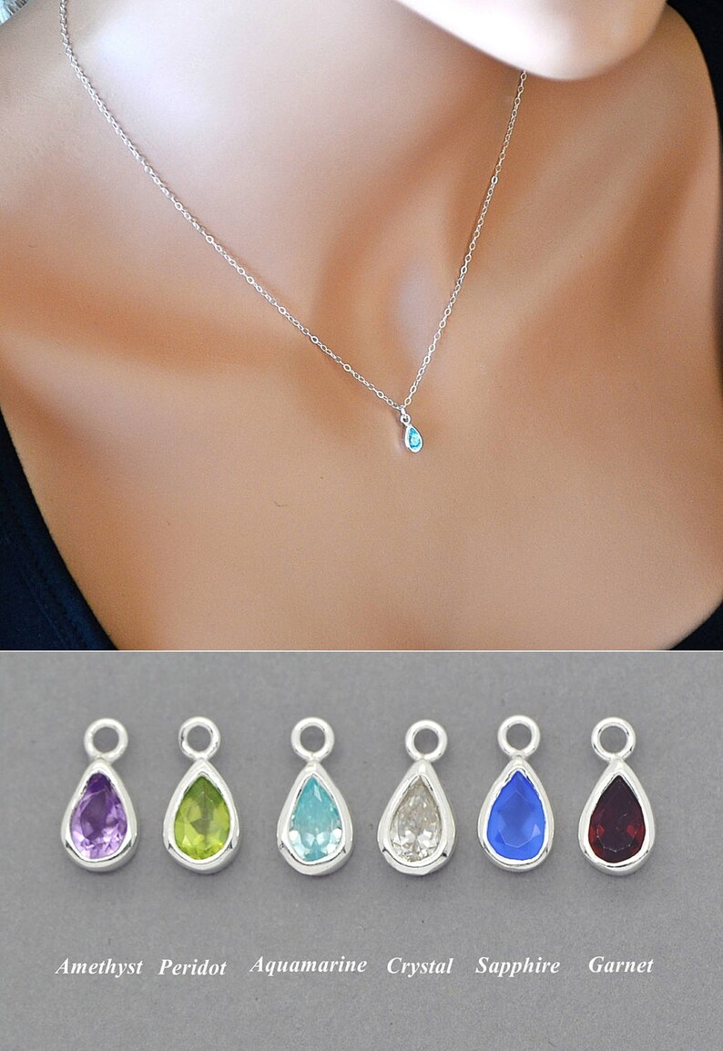 Aquamarine Necklace Dainty Birthstone Necklace Sterling Etsy Ireland