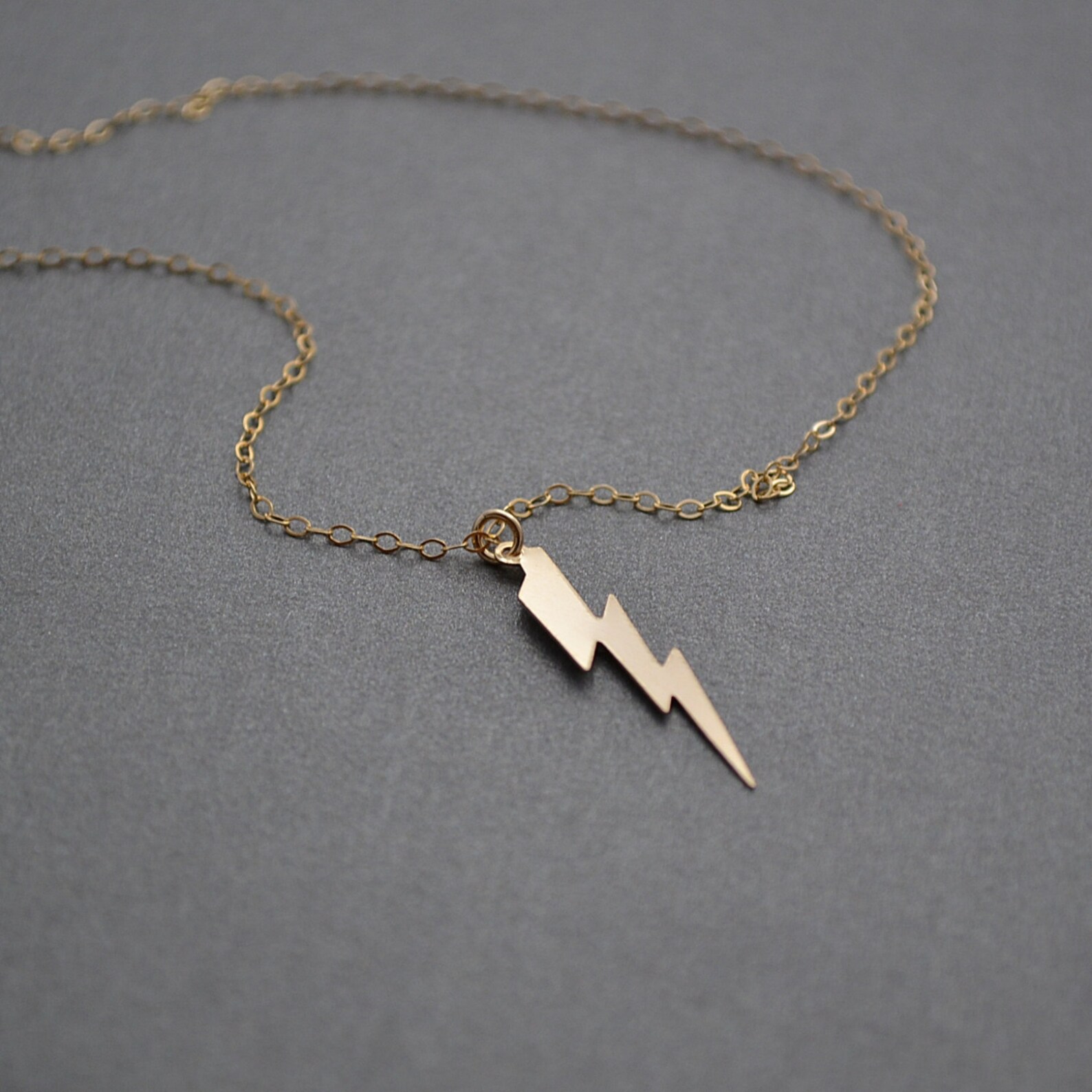 Lightning Bolt Necklace Gold or Silver Lightning Bolt Etsy