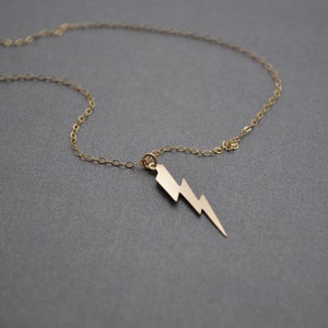 Lightning Bolt Necklace, Gold or Silver Lightning Bolt necklace, Lightning Bolt Charm, Mila Kunis, Celebrity Inspired image 4