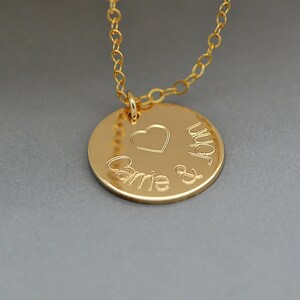 Mom Necklace, Kids Name Necklace, Gold Disc Necklace, New Mom Necklace, Personalized Necklace For Mom, Gift For Mom, Mothers Necklace image 7