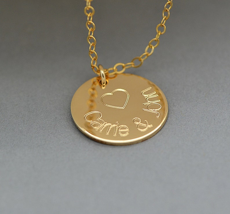 Mom Necklace, Kids Name Necklace, Gold Disc Necklace, New Mom Necklace, Personalized Necklace For Mom, Gift For Mom, Mothers Necklace image 7
