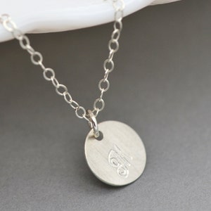 Personalized Disc Necklace / Initial Disc / Sterling Silver Disc Necklace / Tiny Silver Disc Necklace / Personalized Jewelry image 3