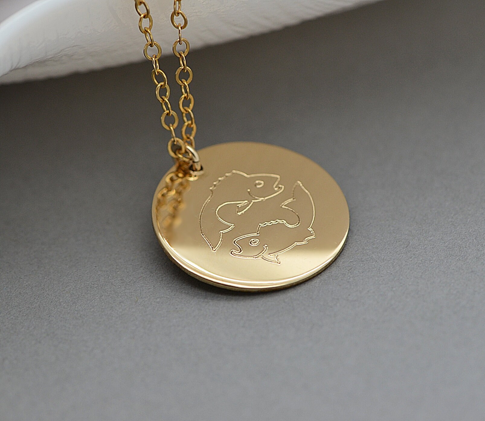 Zodiac Necklace Coin Necklace Medallion Necklace Gold | Etsy