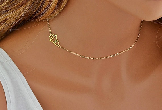 Fatima Evil Eye Necklace Hamsa 