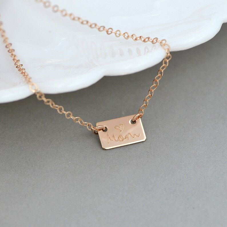 Dainty Bar Necklace, Personalized Gold Bar Necklace, Name necklace Gold, Mom Necklace, Bar Necklace Personalized, Bar Necklaces For Women image 2