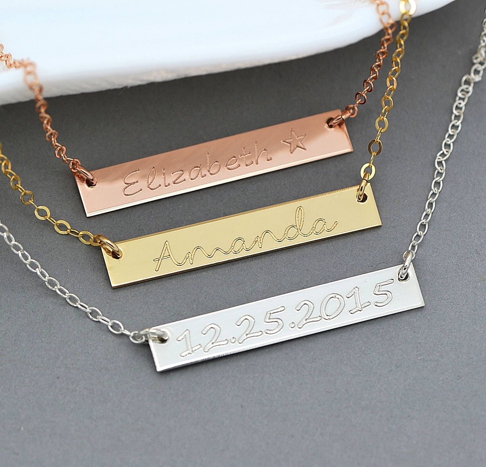 Rose gold stars 2024 and bars necklace