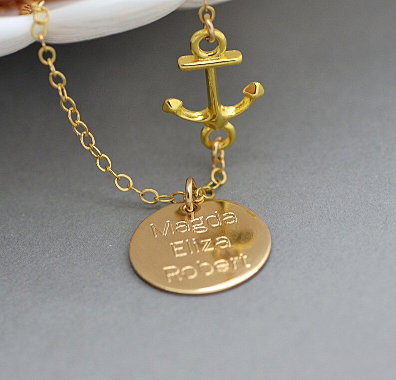 Personalized Anchor Necklace Anchor Necklace With Initial Etsy