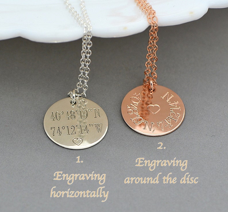 Custom Coordinates Necklace / Coordinates Gift / GPS Etsy