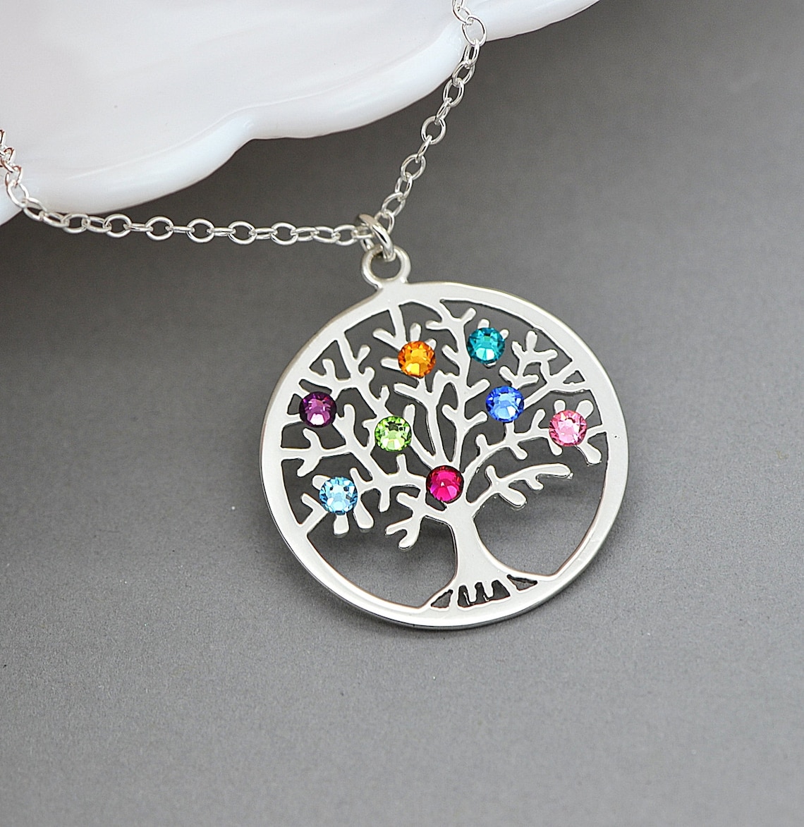 Tree Of Life Necklace Sterling Silver Family Tree Necklace Etsy