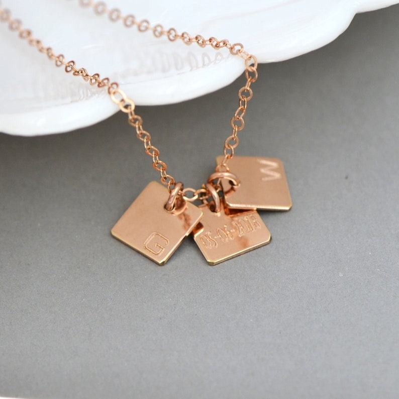 Personalized Initial Necklace Gold Rose Gold Sterling Etsy