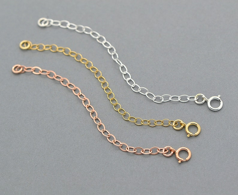 Extender Chain Gold Rose Gold Sterling Silver Extension Etsy Ireland