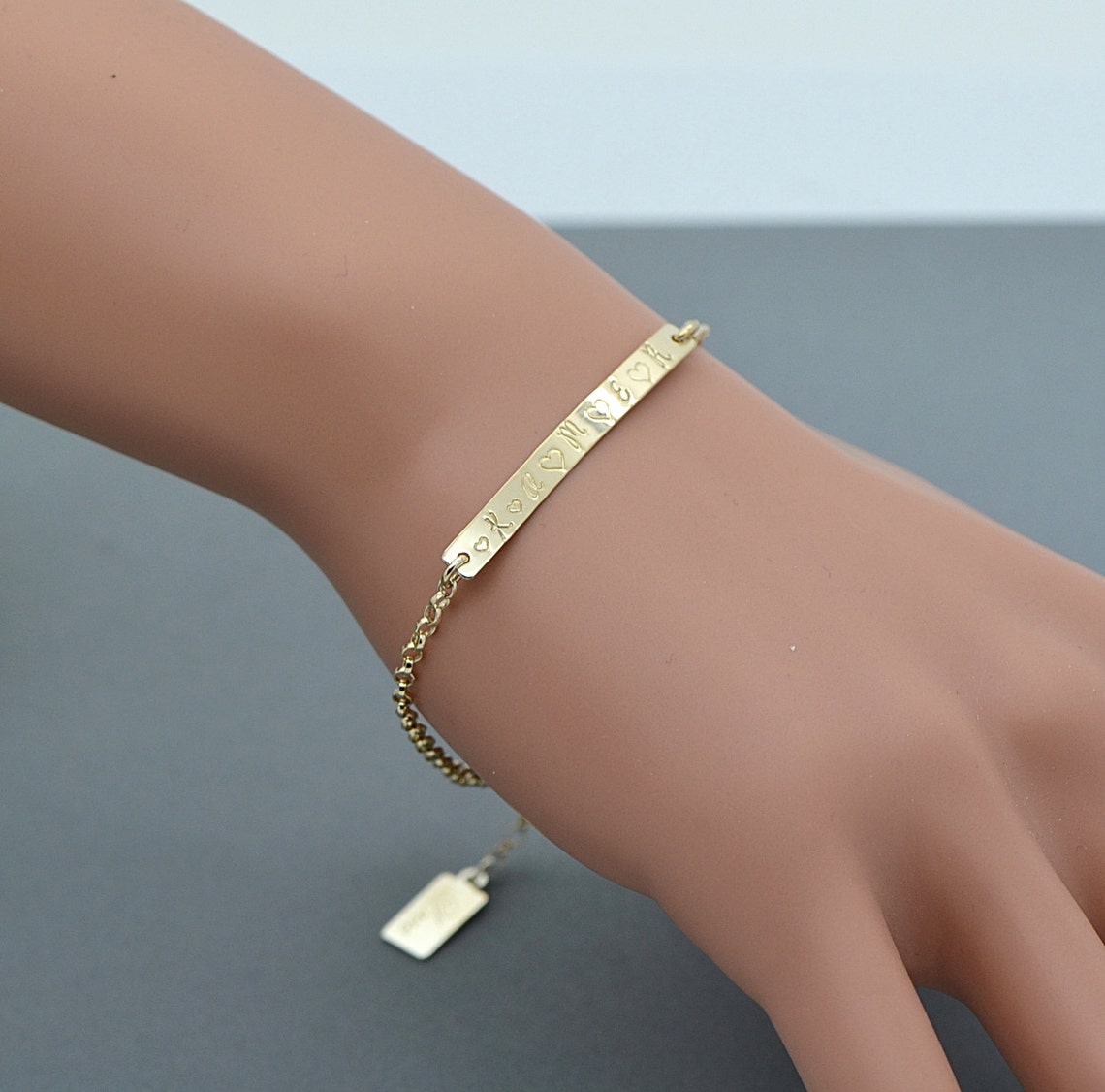 Skinny Personalized Gold Bar Bracelet Name Bar Bracelet Etsy