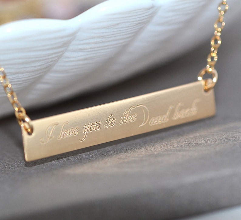 Bar Necklace, Custom Bar Necklace, Personalized Necklace, Name Necklace, Gold Bar Necklace, Name Plate Necklace image 3