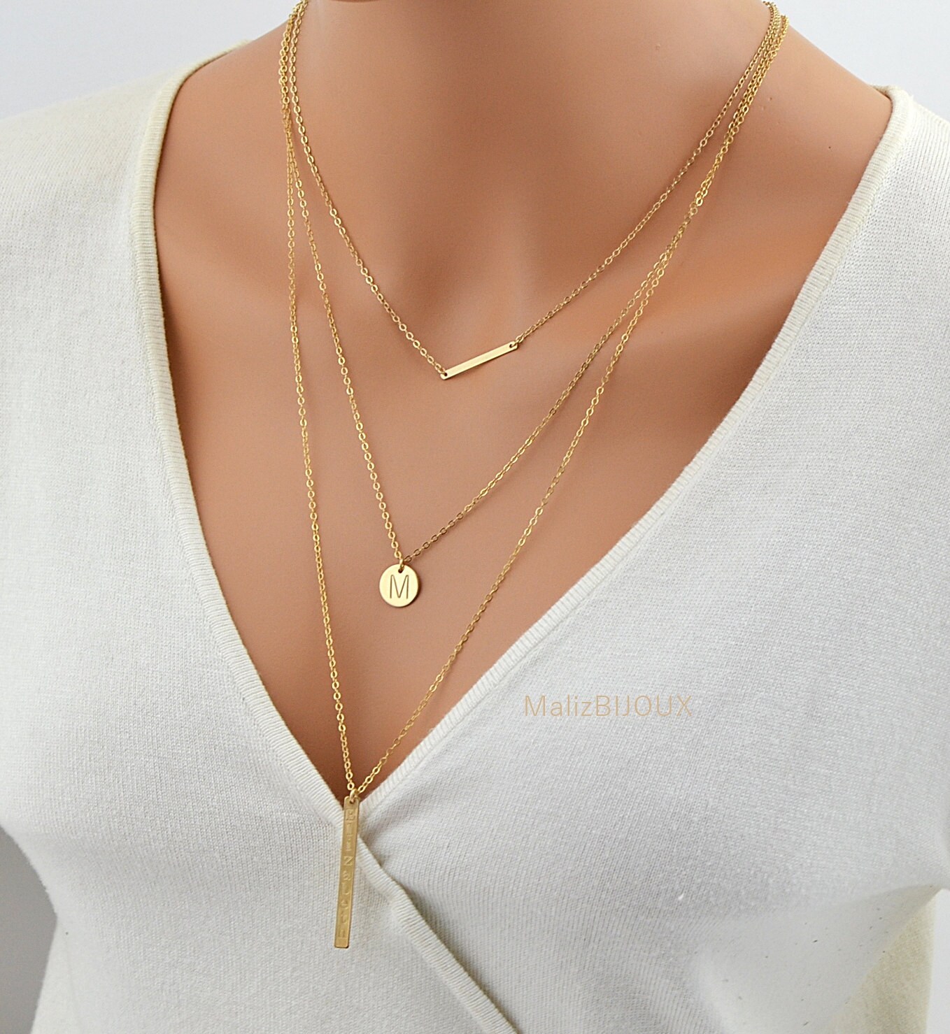 Layered real deals gold necklace