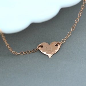 Tiny Heart Necklace, Chain Choker Necklace, Personalized Gold Heart Necklace, Initial Heart, Initial Choker Necklace image 3