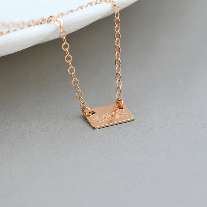 Dainty Bar Necklace, Personalized Gold Bar Necklace, Name necklace Gold, Mom Necklace, Bar Necklace Personalized, Bar Necklaces For Women image 5