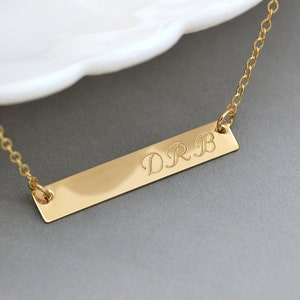 Gold Bar Necklace, Nameplate Necklace, Kardashian Necklace, Name Necklace, Personalized, Initial, Silver Bar Necklace, Celebrity Inspired image 8