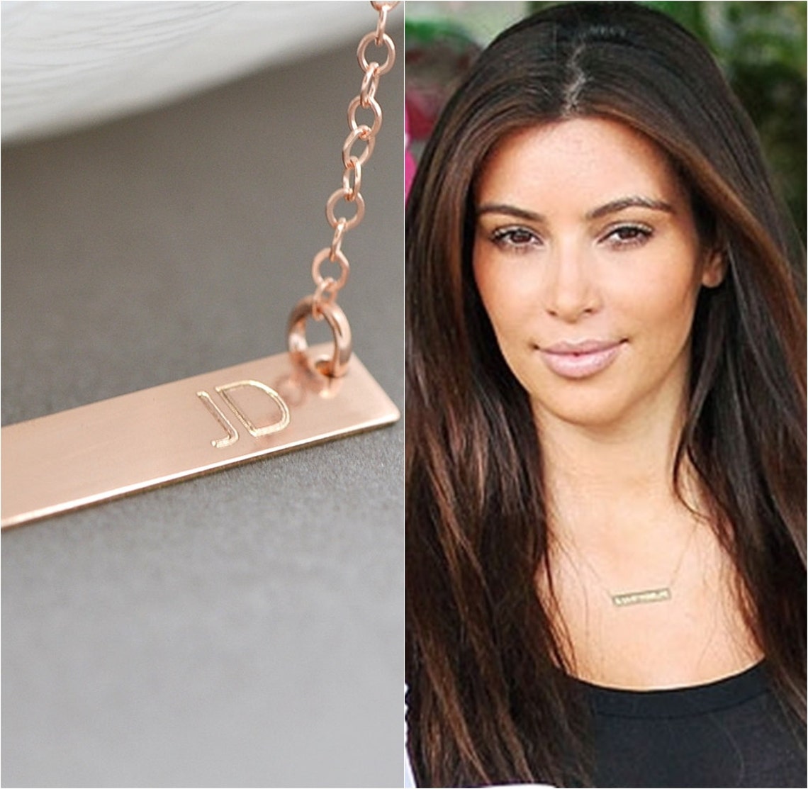 Name Necklace Bar Necklace Engraved Personalized Necklace Etsy