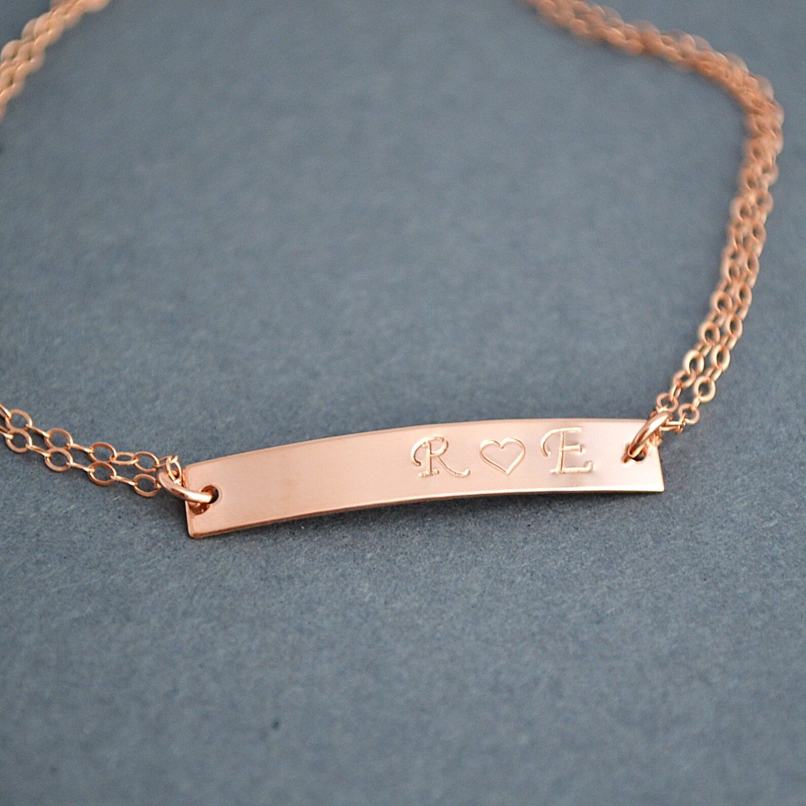 Rose Gold Bar Bracelet Personalized Bar Bracelet Custom Etsy Ireland